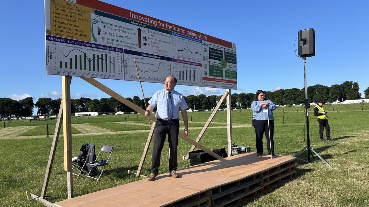 Professor Laurence Shalloo and Deirdre Henessy at the first stand 
