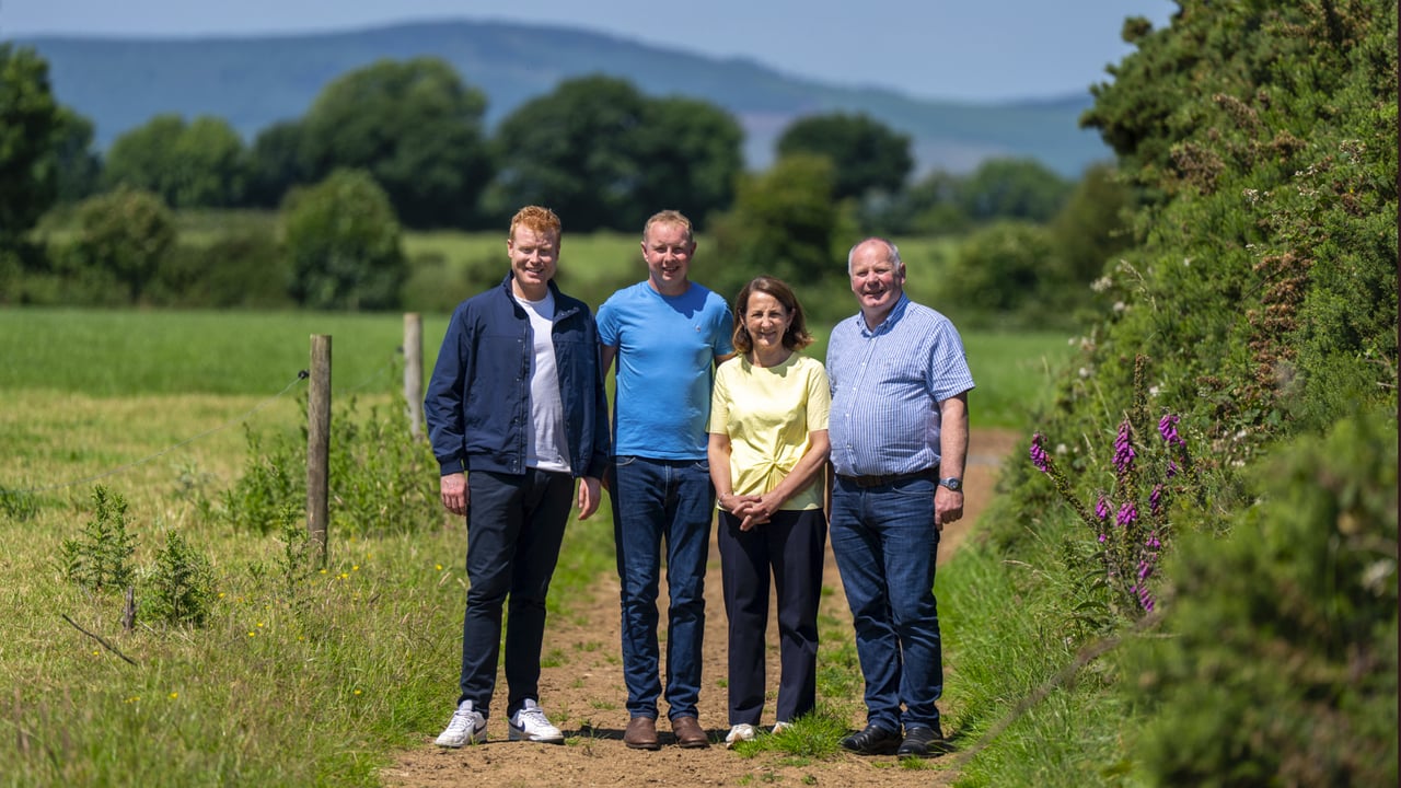 L-r: Mark Moriarty, Charlie Dunne, Pauline Dunne, Nicholas Dunne. (Source: M&S Food)