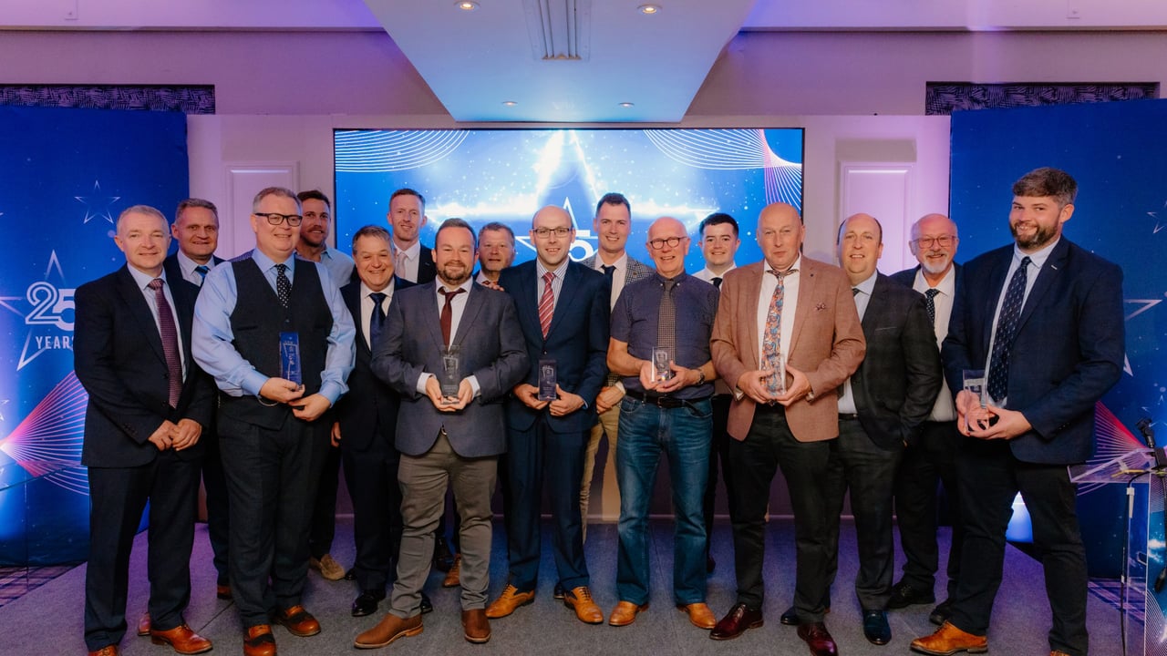 The Pilgrim’s Europe Breeder and Hatchery Team celebrating their success at the 2025 Aviagen Flock Awards, collecting both the First and Second Best Performing Breeder Flock awards