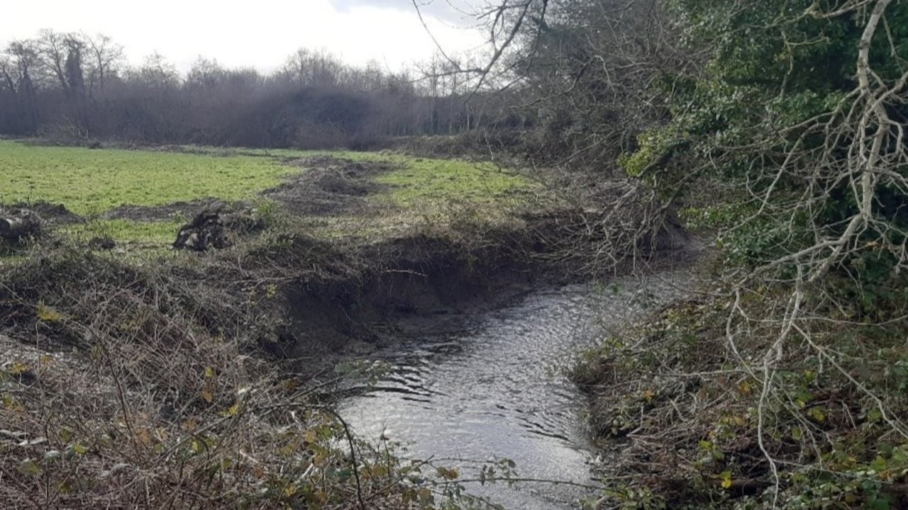 Habitat damage to Kilkenny watercourse. Source: IFI
