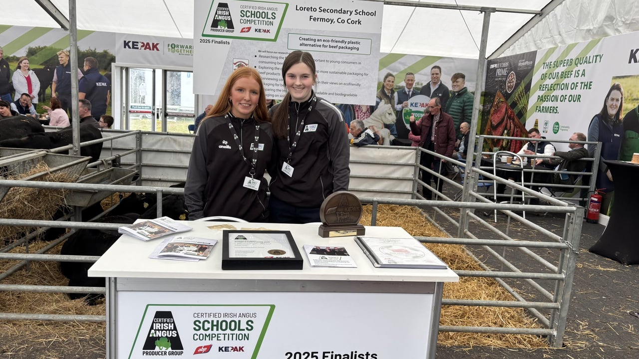 Clodagh Hayes and Grainne Dineen are entrants in the Certified Irish Angus Schools’ Competition and their development is a biodegradable, eco-friendly alternative to plastic packaging