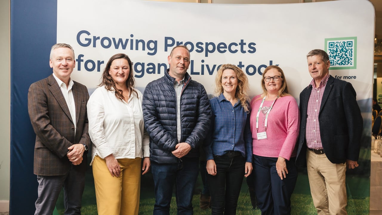 (l-r) Brian McGee (Department of Agriculture); Una Wycherley; Jason Stanley (farmer); Kitty Scully; Marianne Mulhall; Tom Dunne (farmer). Source: Bord Bia