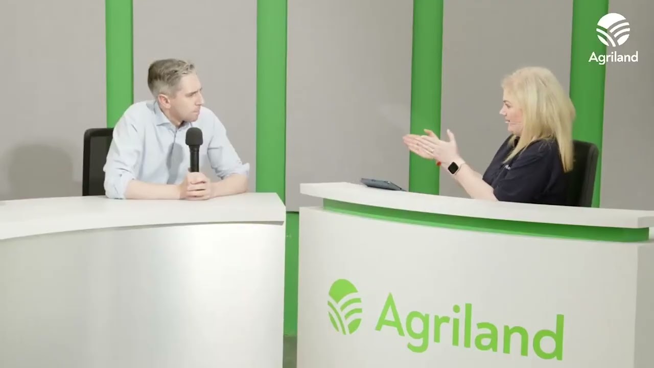 Tánaiste Simon Harris speaks at the Agriland stand #Ploughing2025