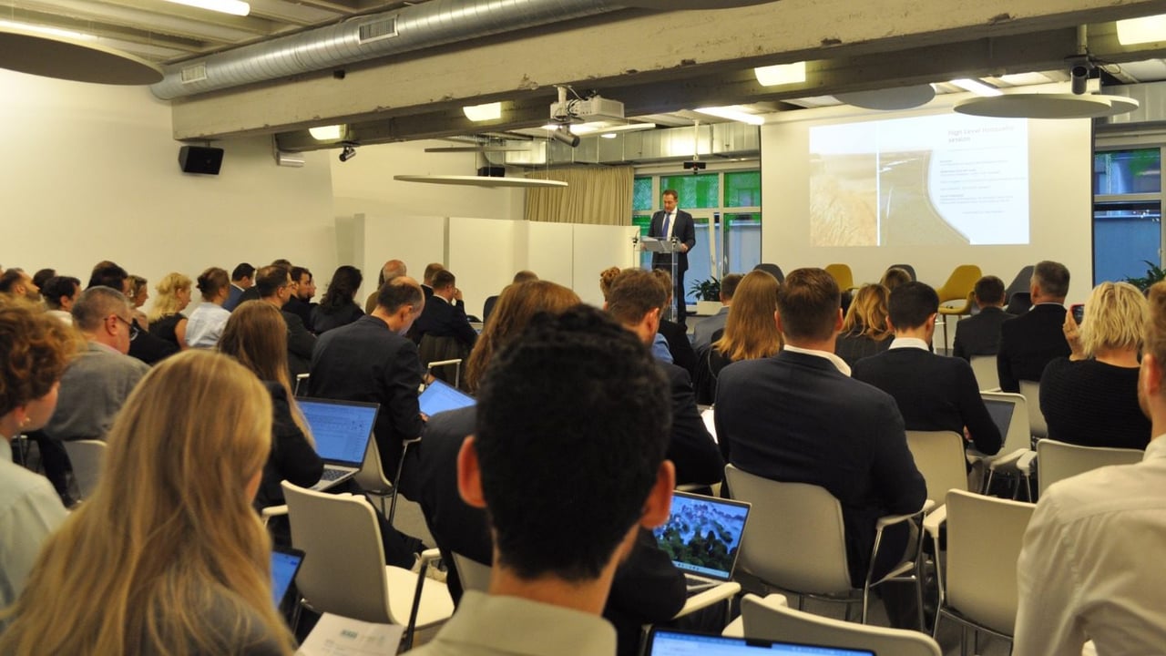 EU Agriculture Commissioner Christophe Hansen speaks at a bioeconomy conference in Brussels. Source: Copa Cogeca via X