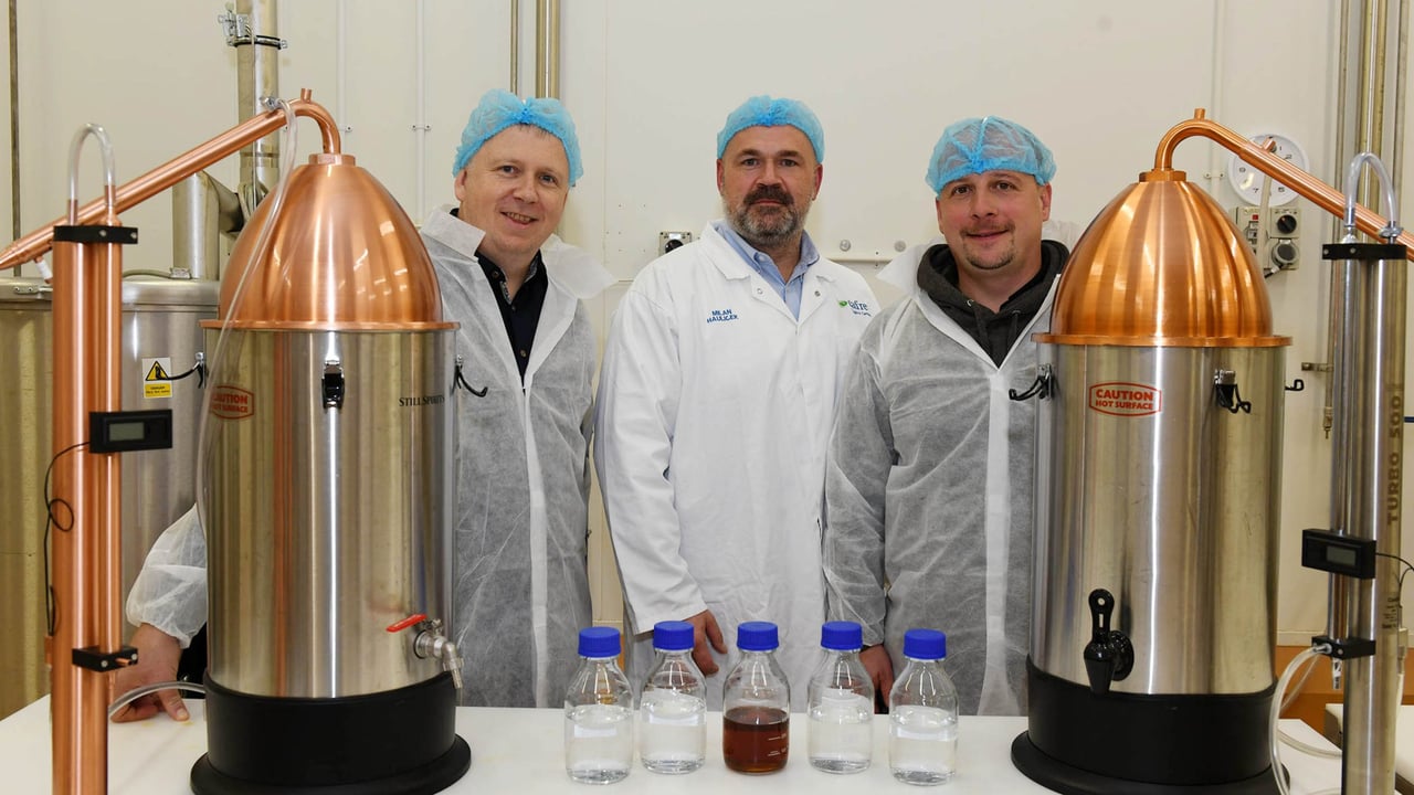 L-r: Joe McGirr, Boatyard Distillery; Milan Havlicek, CAFRE; Vladyslav Manolov, Irish Craft Malts