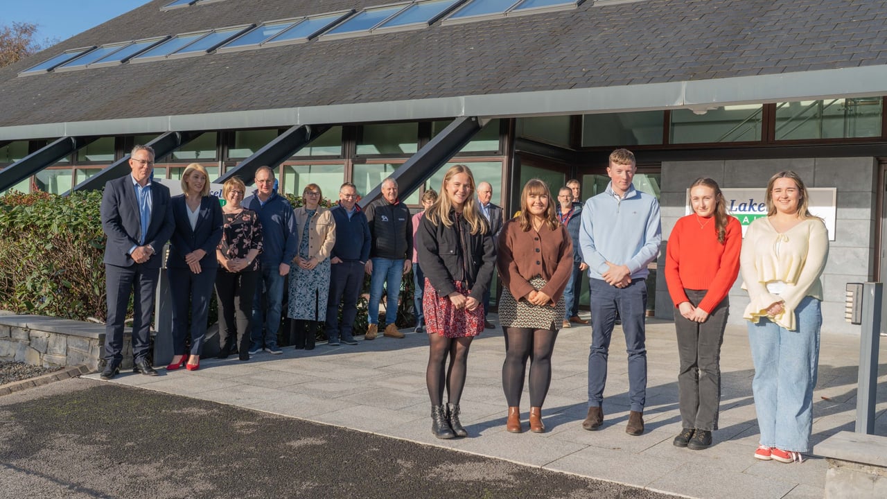 Pictured centre (l-r) Lois McCurdy, Antrim, Leah Montgomery, Drumahoe, Londonderry, Eoin Robinson, Kilbeggan, Westmeath, Amy Flanagan, Armagh and Roisin McCahill, Ballinagh, Cavan. Image: Barry Cronin