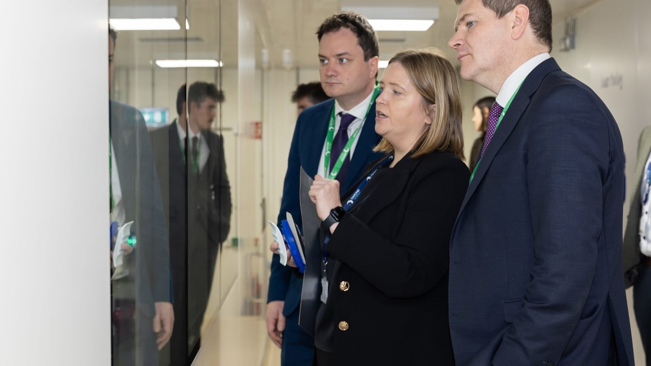 Pictured on a visit to the Danone Supply Point in Wexford are: (l-r) Senator Cathal Byrne; plant manager, Deirdre Hannon; Minister for Enterprise Peter Burke. Image: Paula Malone Carty