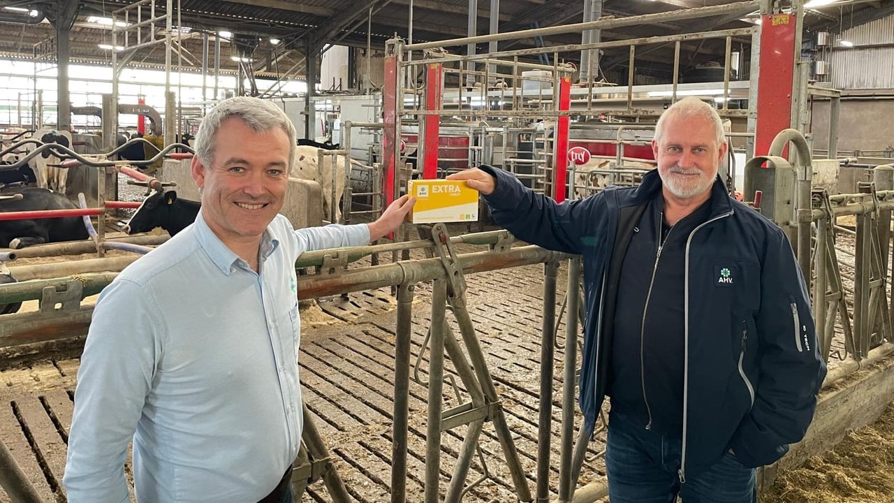 Adam Robinson, managing director UK and Ireland, and Dr. Gertjan Streefland, founder, DVM, and chief science officer at AHV. Source: AHV