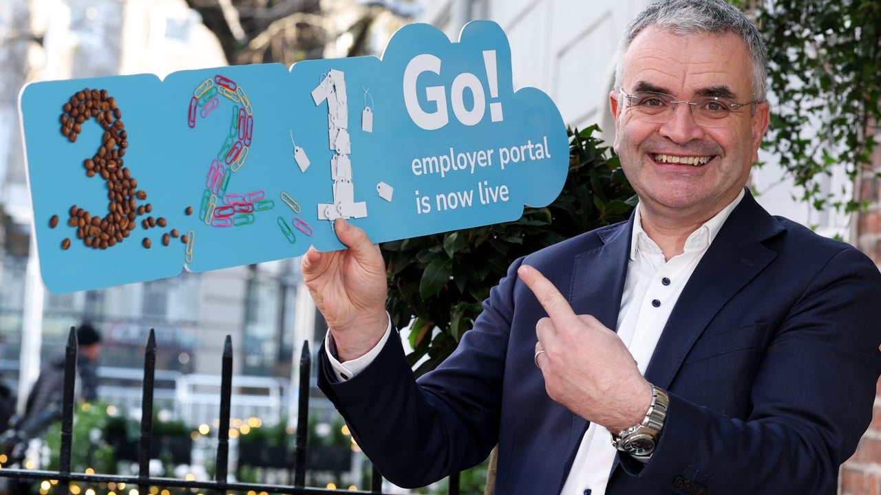 Minister for Social Protection, Dara Calleary, launching the MyFutureFund Employer Portal