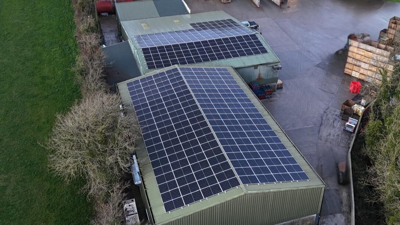 Solarwatt glass panels with 30 year German warranty installed on a farm in Meath. Source: Local Power Ltd