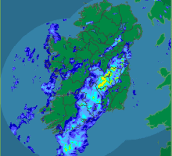 Met Eireann issue rainfall warning