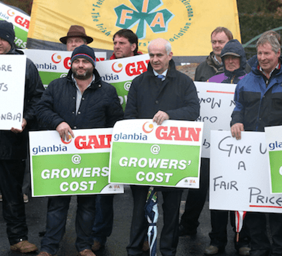IFA protest accuses Glanbia of 'short-changing' tillage farmers