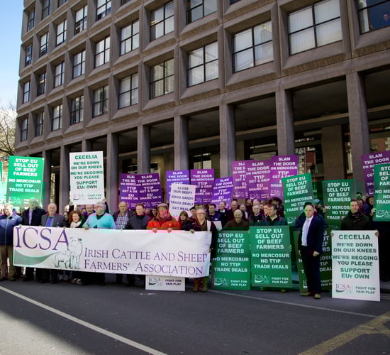 Pics from today's ICSA protest on Mercosur and TTIP