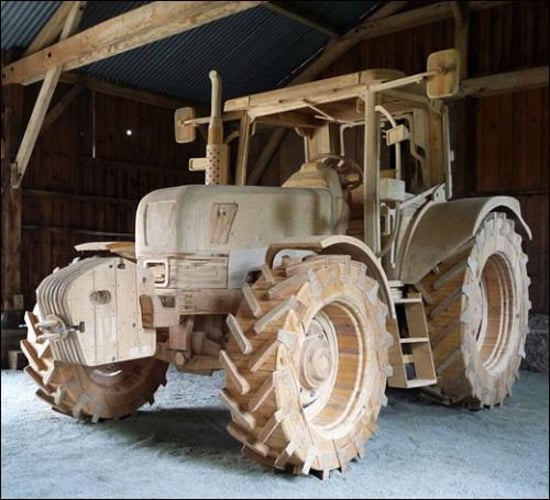 Pics: Fancy a fine-grained 'New Holland' - made of wood?