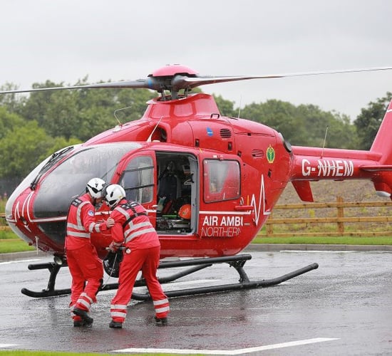 Man airlifted to hospital following chainsaw accident