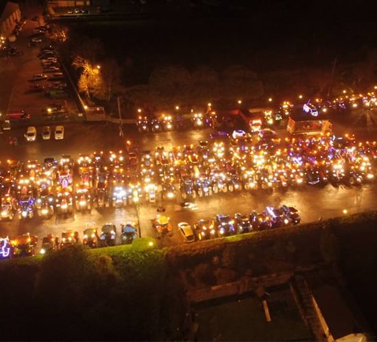 Video: Farmers out in force for Christmas lights vehicle parades