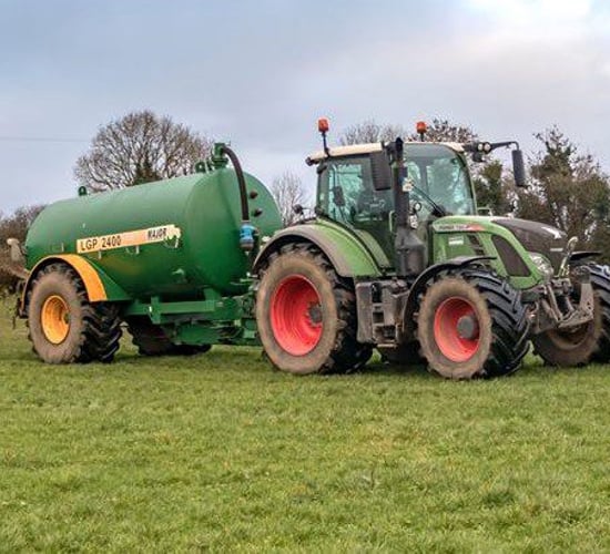 Slurry buffer zones at double width for first 2 weeks
