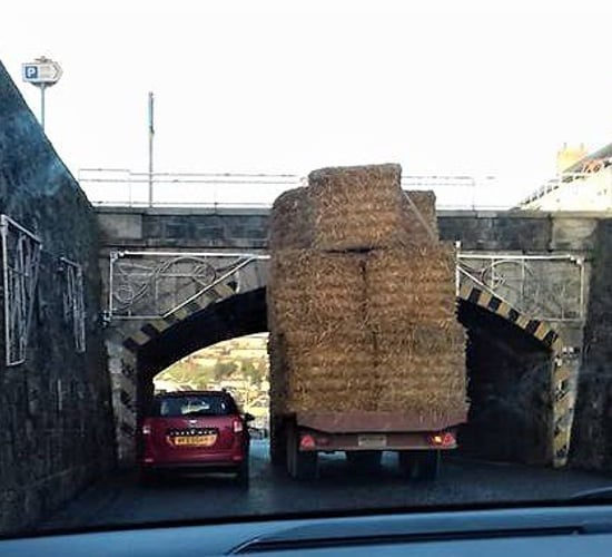 Pics: Tractor driver in near miss at 'The Cut'