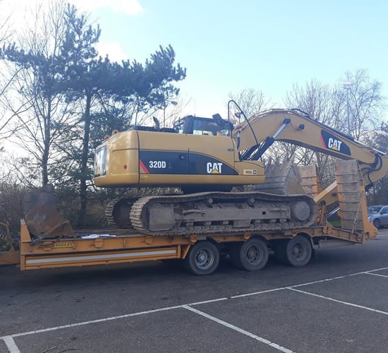 Pic: Tractor hauling excavator stopped for using 'green' diesel and being overweight