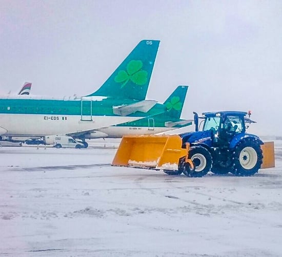 41 New Holland tractors battle today's snow...at Dublin Airport