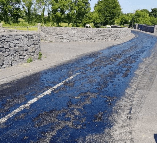 High temperatures give rise to melting roads