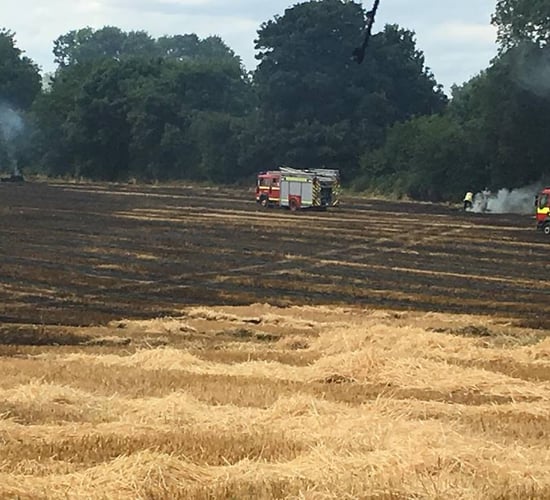 Field of straw engulfed in 'extensive fire'