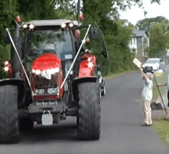 Off to marry in a Massey: Bride drives to wedding in style