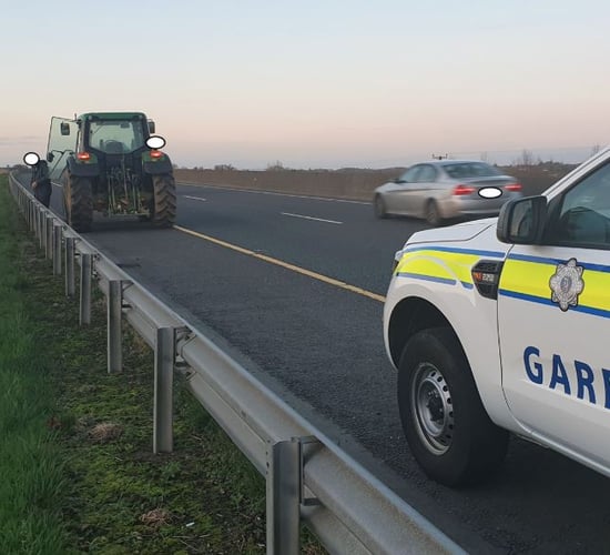 Tractor pulled off motorway for not going fast enough