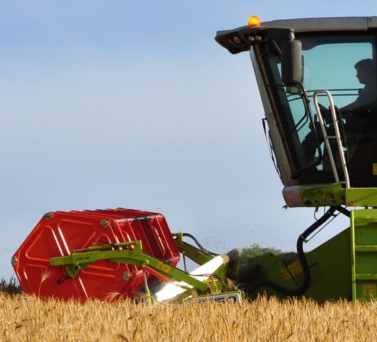 Which brands come top of the UK combine harvester market?