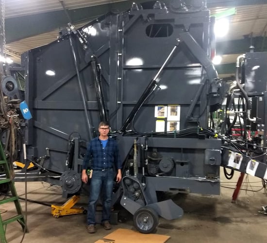 'World's biggest' round baler makes its first 9ft X 9ft bale
