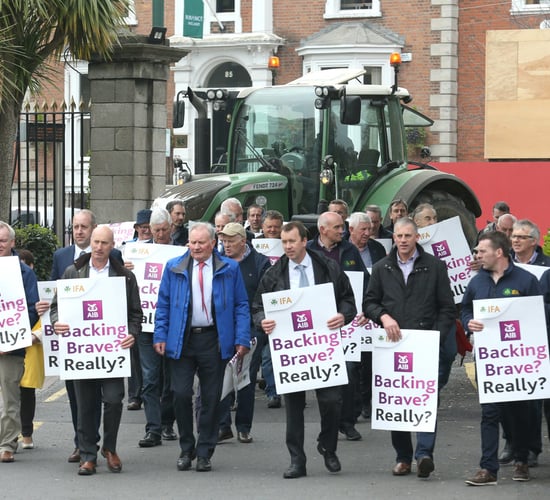 Farmers descend on AIB's AGM in Ballsbridge