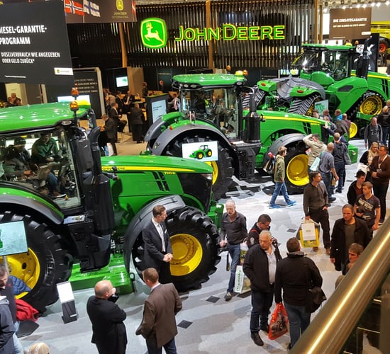 How many tractors of each brand were sold in April?