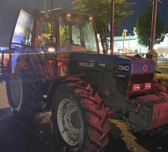 3 arrested following police chase...of stolen tractor
