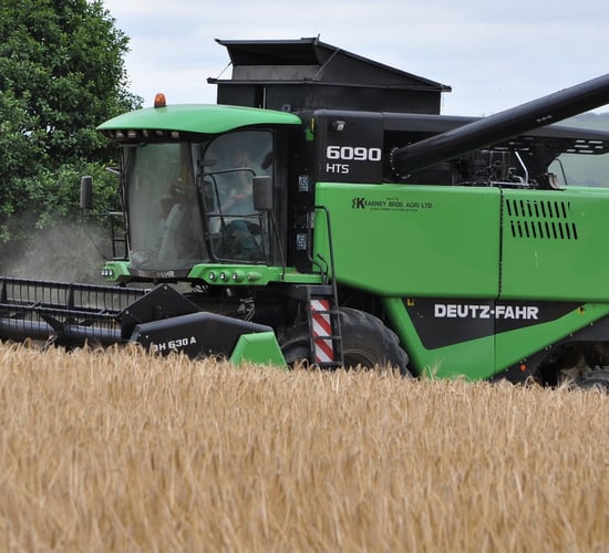 What's the contractor charge-out rate for combine harvesting?