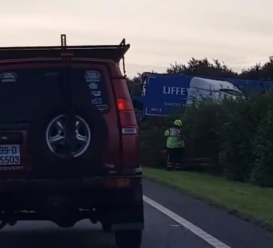 Liffey Mills lorry jack-knifes on motorway