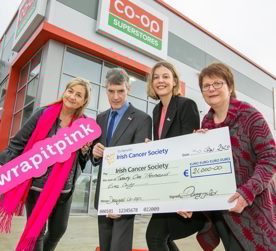 Dairygold 'Wrap It Pink' raises €21,000 for Irish Cancer Society