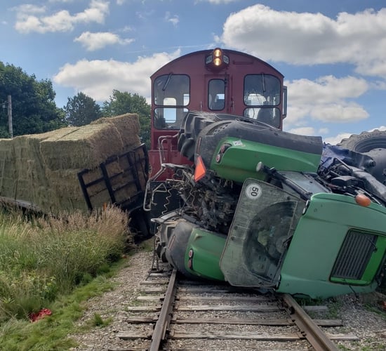 Man hospitalised following train collision with tractor in Ontario