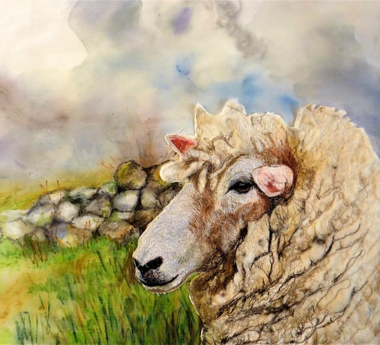 Textile artist showcases 'shear' brilliant sheep portraits