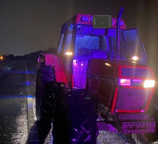 Tractor driver arrested for driving on motorway...in wrong direction