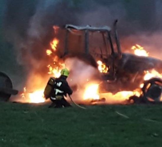 Firefighters tackle tractor blaze in Cavan