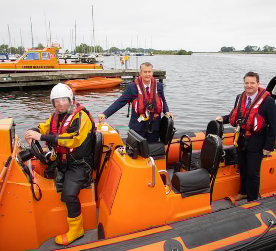 Minister Poots visits Lough Neagh Rescue Service