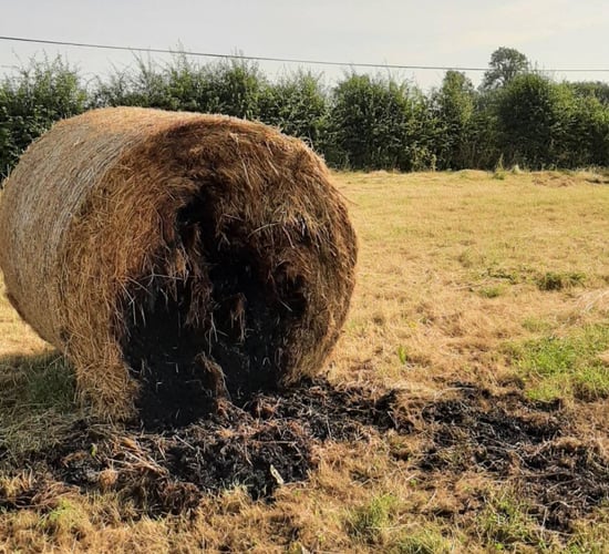 Appeal for information after bales set alight in field