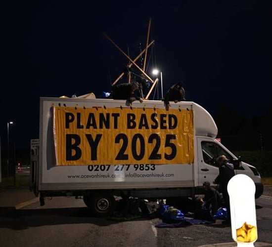 Animal welfare activists blockade UK dairy factory