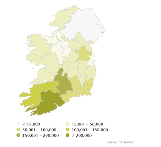 Which county topped the dairy-cow charts in 2020?