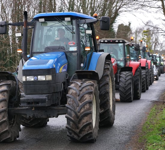 Huge support for Conor as more than 100 support tractor run