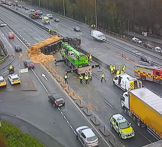 Major delays as truck carrying straw overturns on N4