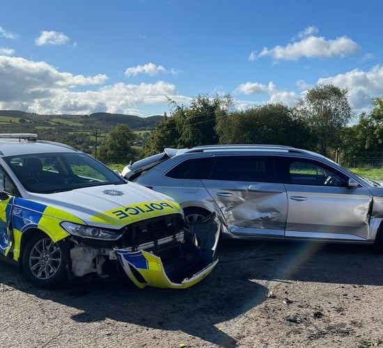 Tractor driver arrested for attempted murder after ramming 3 police cars