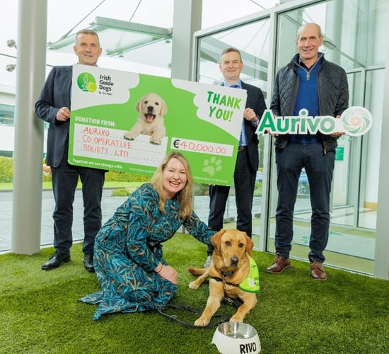 Aurivo raises €40,000 for Irish Guide Dogs as charity of the year
