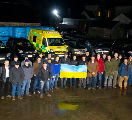 Irish farm families donate jeeps and generators to Ukraine