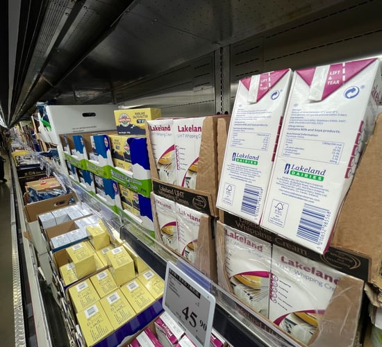 Irish dairy produce on shelves in Shanghai